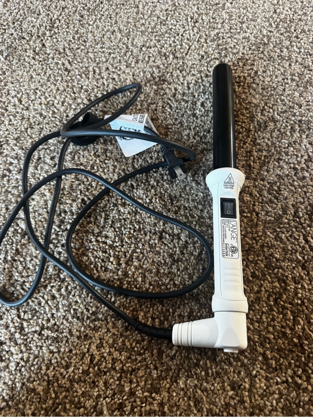 Lange White and Black Mini Curling Wand
